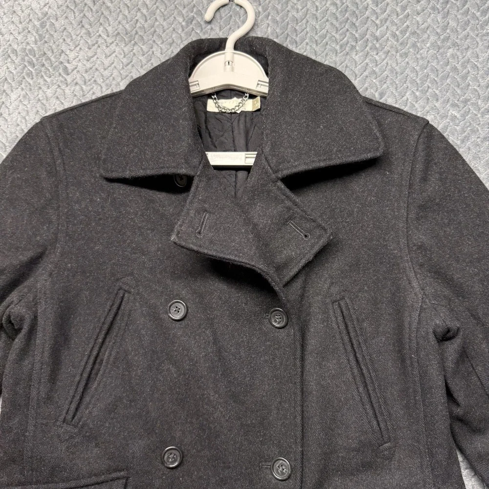 J Crew Women's XS Peacoat Wool Nylon Thinsulate Quilt Lined Jacket Dark Charcoal - Picture 3 of 13